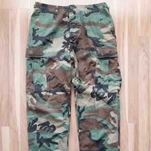 US Military Woodland Hot Weather BDU Trousers NYCO Ripstop Size Medium Regular